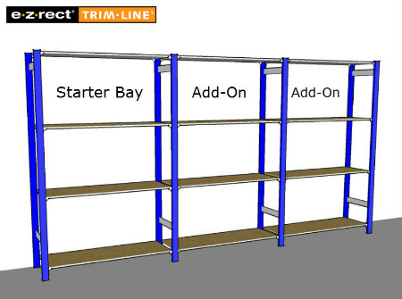 Trimline Shelving Starter and Add-on Bay Graphic