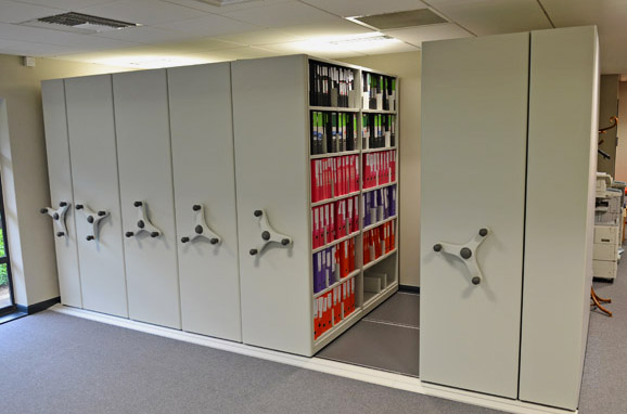 High Density Mobile Storage Shelving For Offices